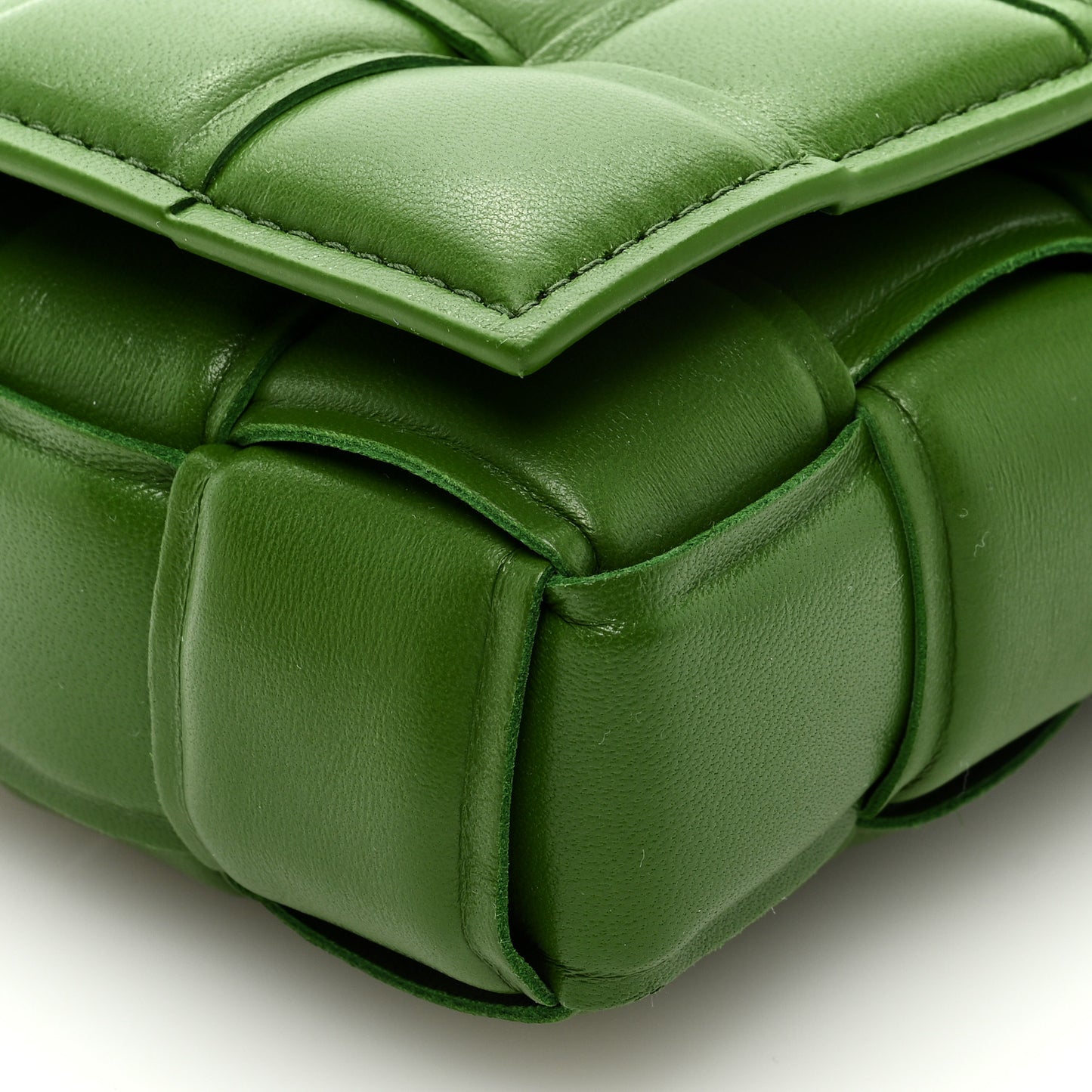 Nappa Maxi Intrecciato Padded Small Cassette Crossbody Bag Avocado
