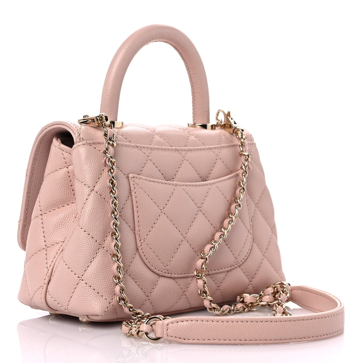 Caviar Quilted Extra Mini Coco Handle Flap Light Pink