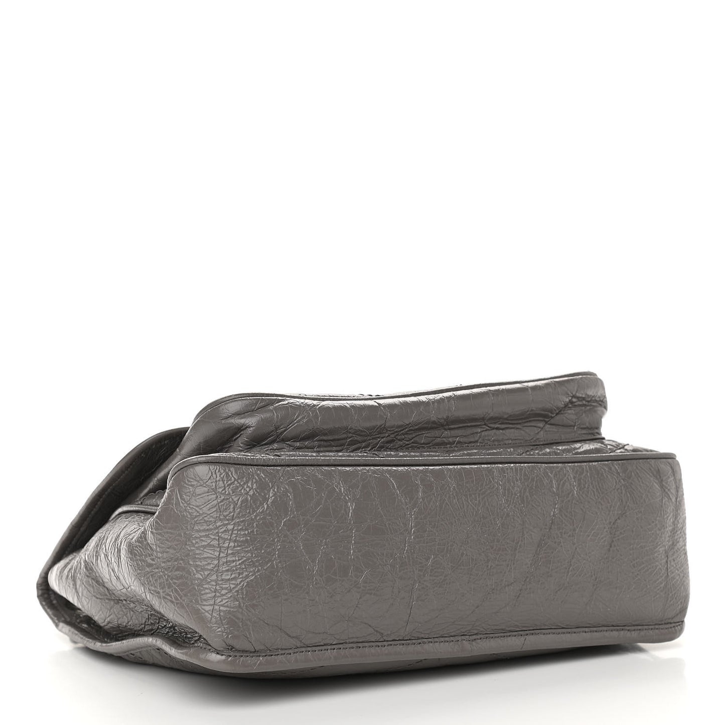 Crinkled Calfskin Matelasse Monogram Medium Niki Chain Satchel Fog