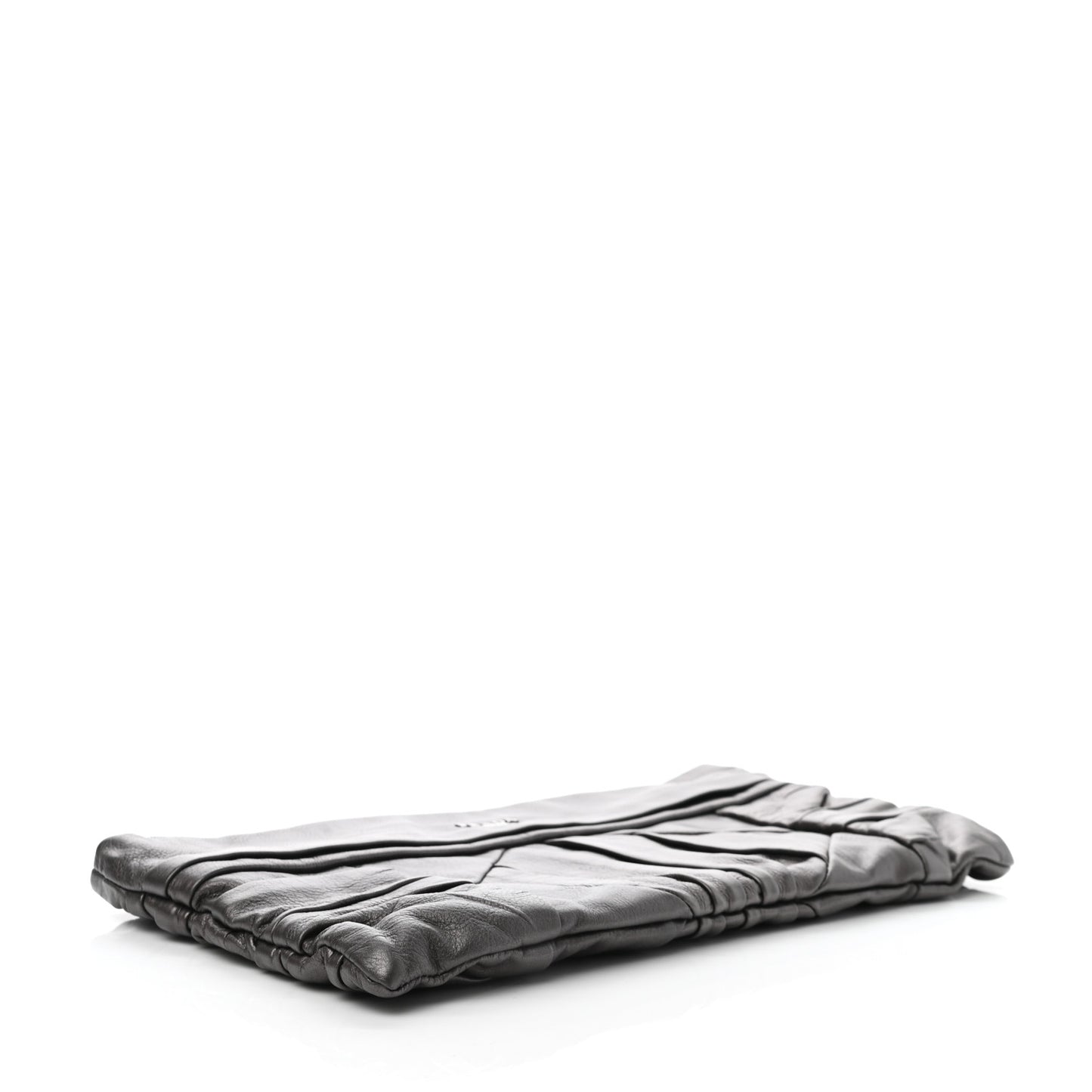 Royal Calf Pleated Clutch Grafite Mordore