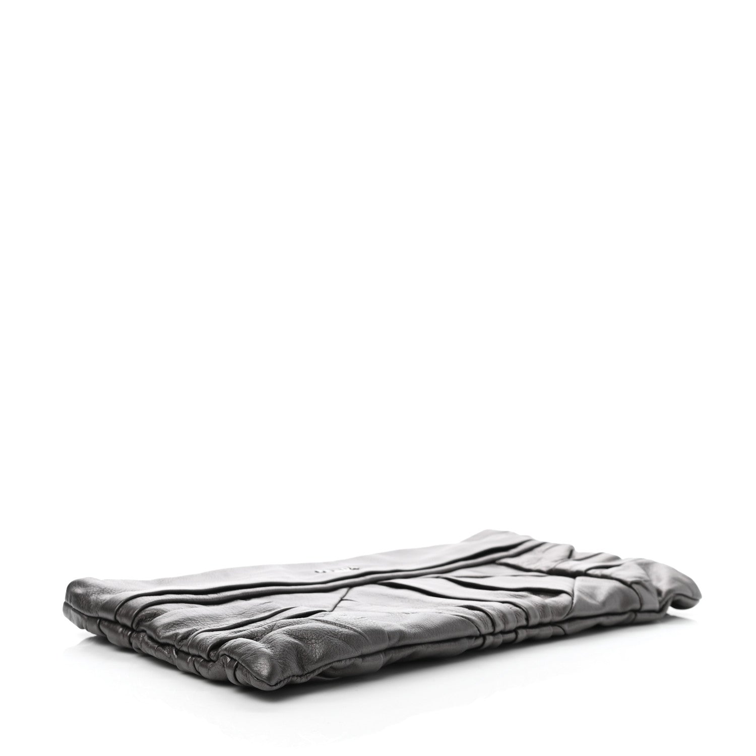 Prada Royal Calf Pleated Clutch Grafite Mordore 4 of 6