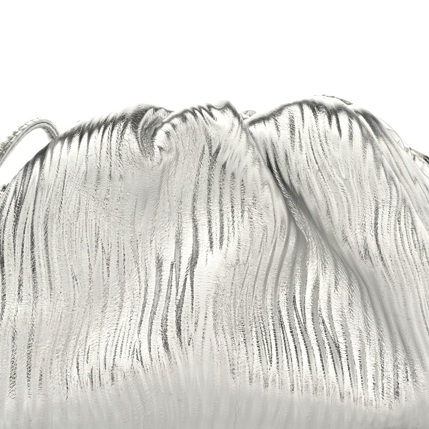 Metallic Bark Calfskin The Mini Pouch Silver