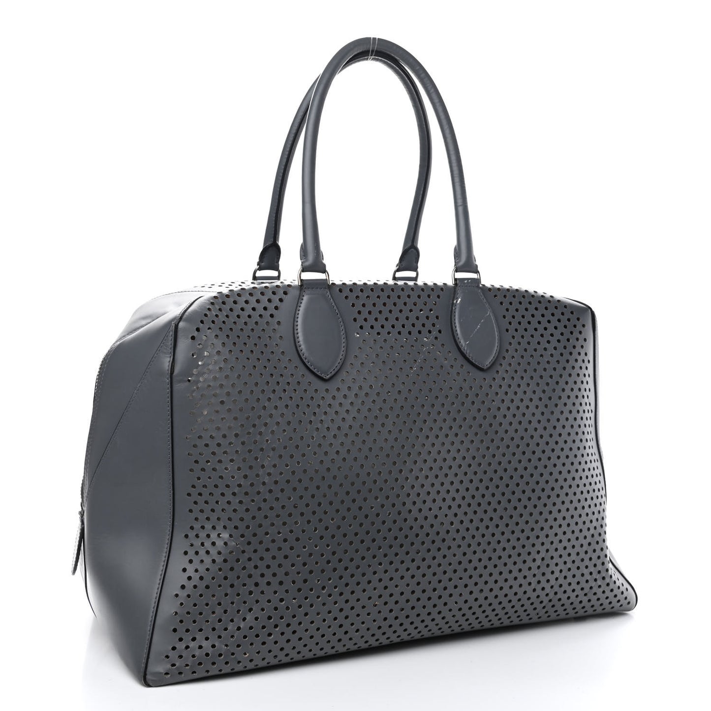 Calfskin Lux Laser Cut Tote Anthracite