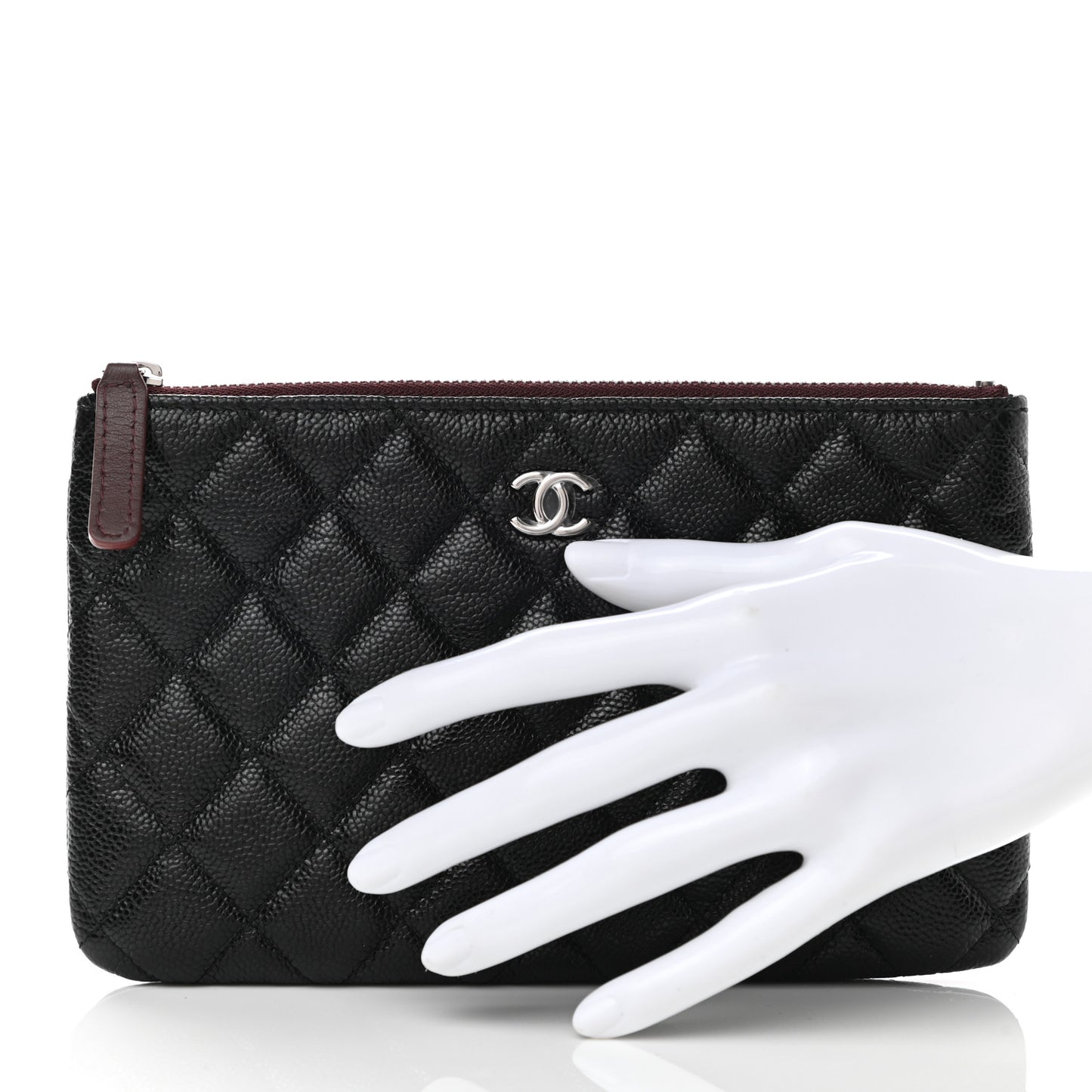 Caviar Quilted Cosmetic Case Black