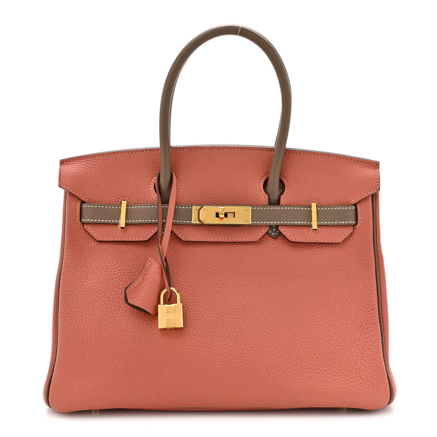 Togo Bi-Color Horseshoe Birkin 30 Rose Tea Etoupe