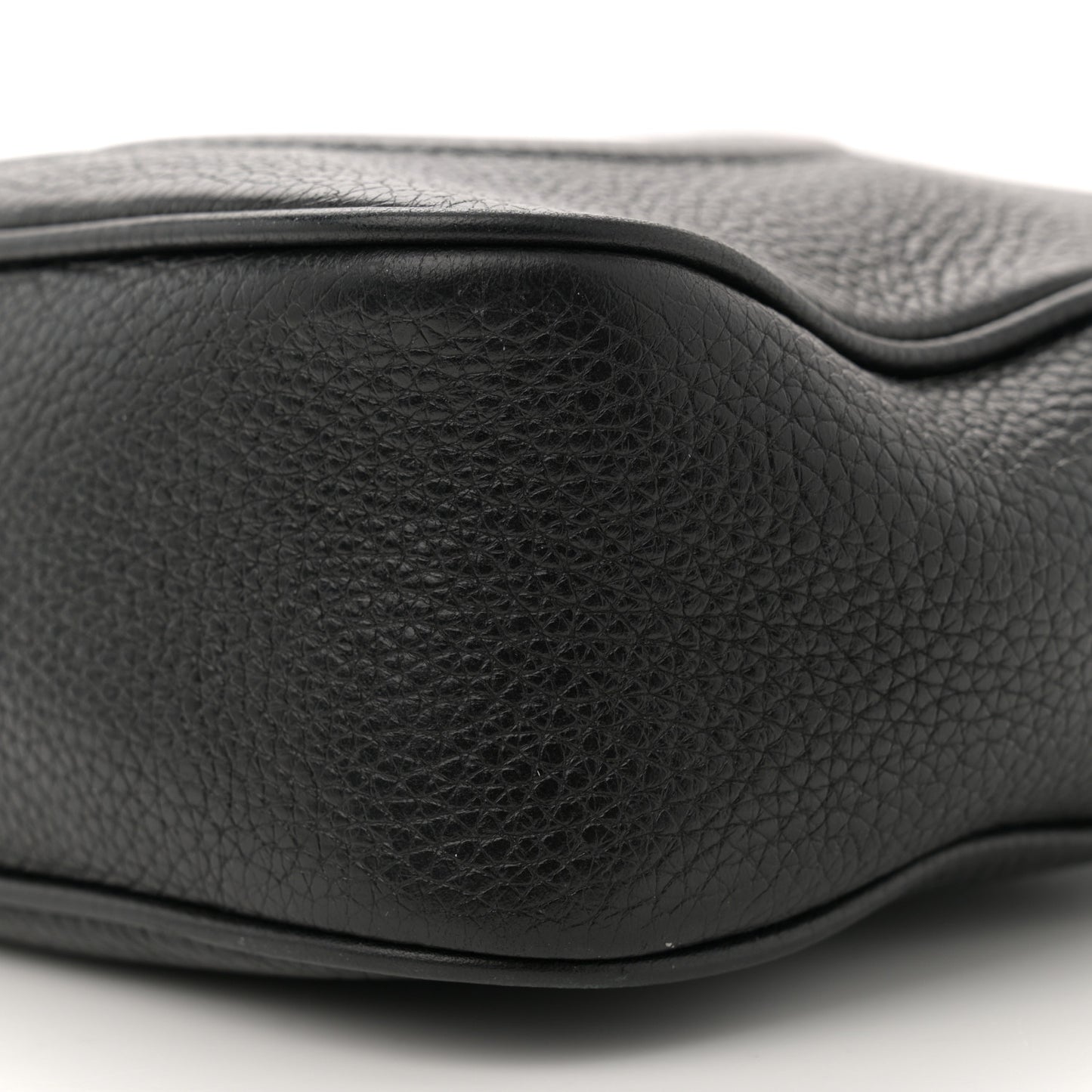 Pebbled Calfskin Small Soho Disco Bag Black