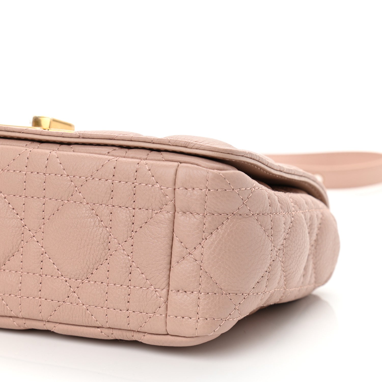 Christian Dior Calfskin Cannage Small Caro Bag Rose De Vents 6 of 10