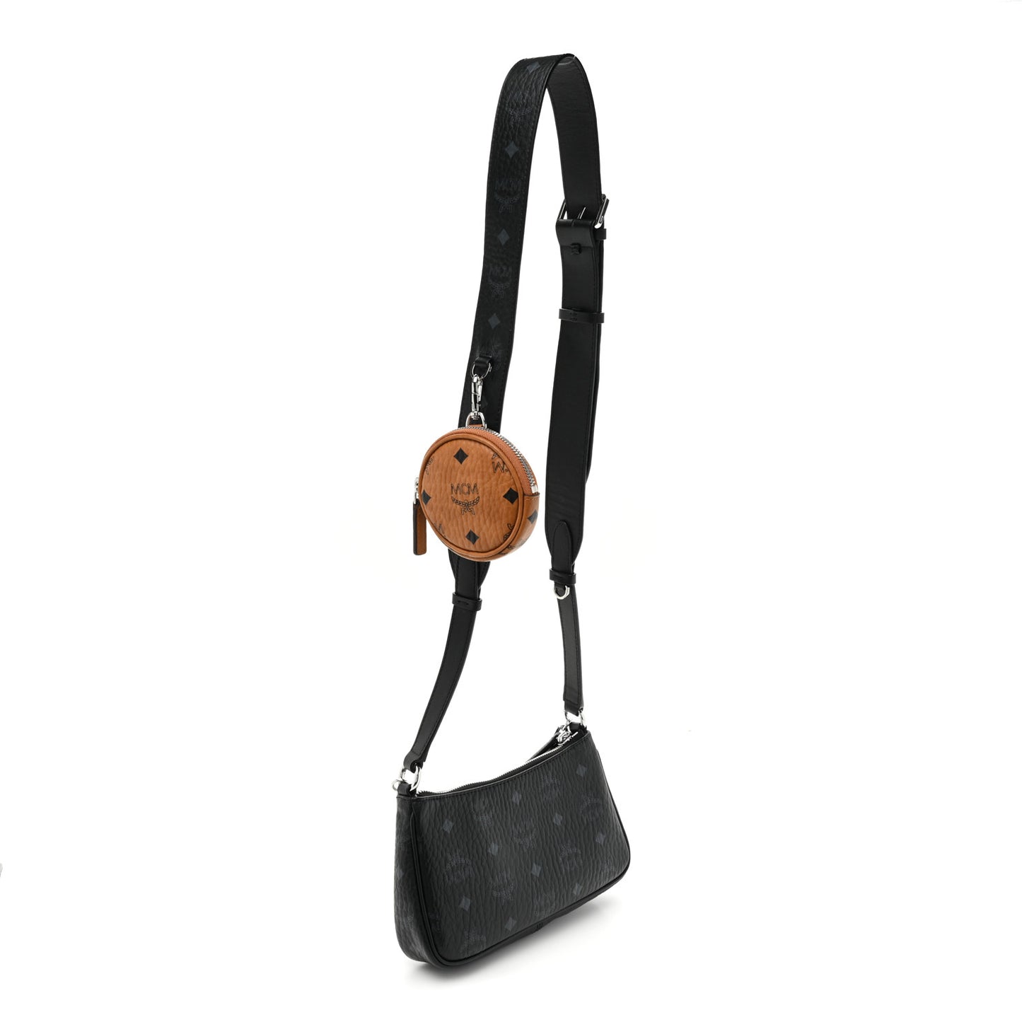 Visetos Aren Essential Multi Pochette Black White Cognac