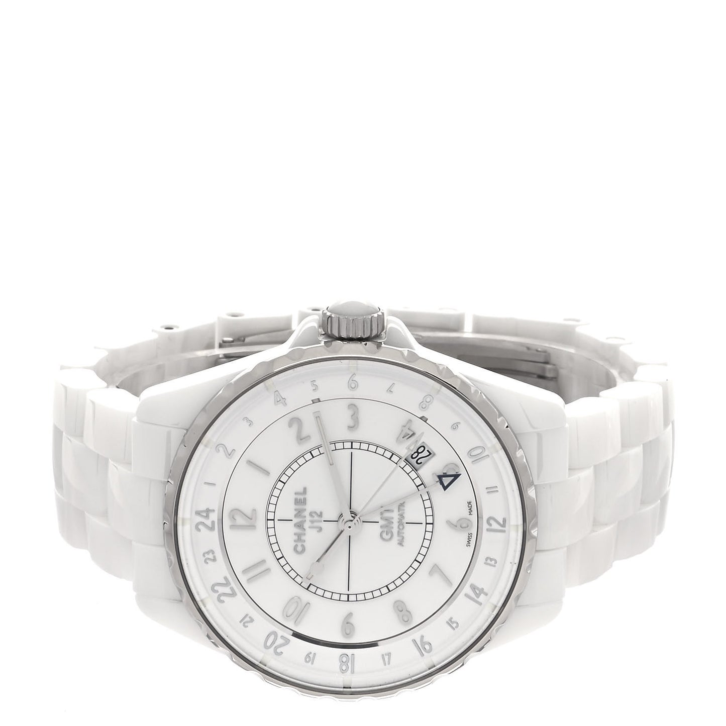 Stainless Steel Ceramic 38mm J12 GMT Automatic Watch White