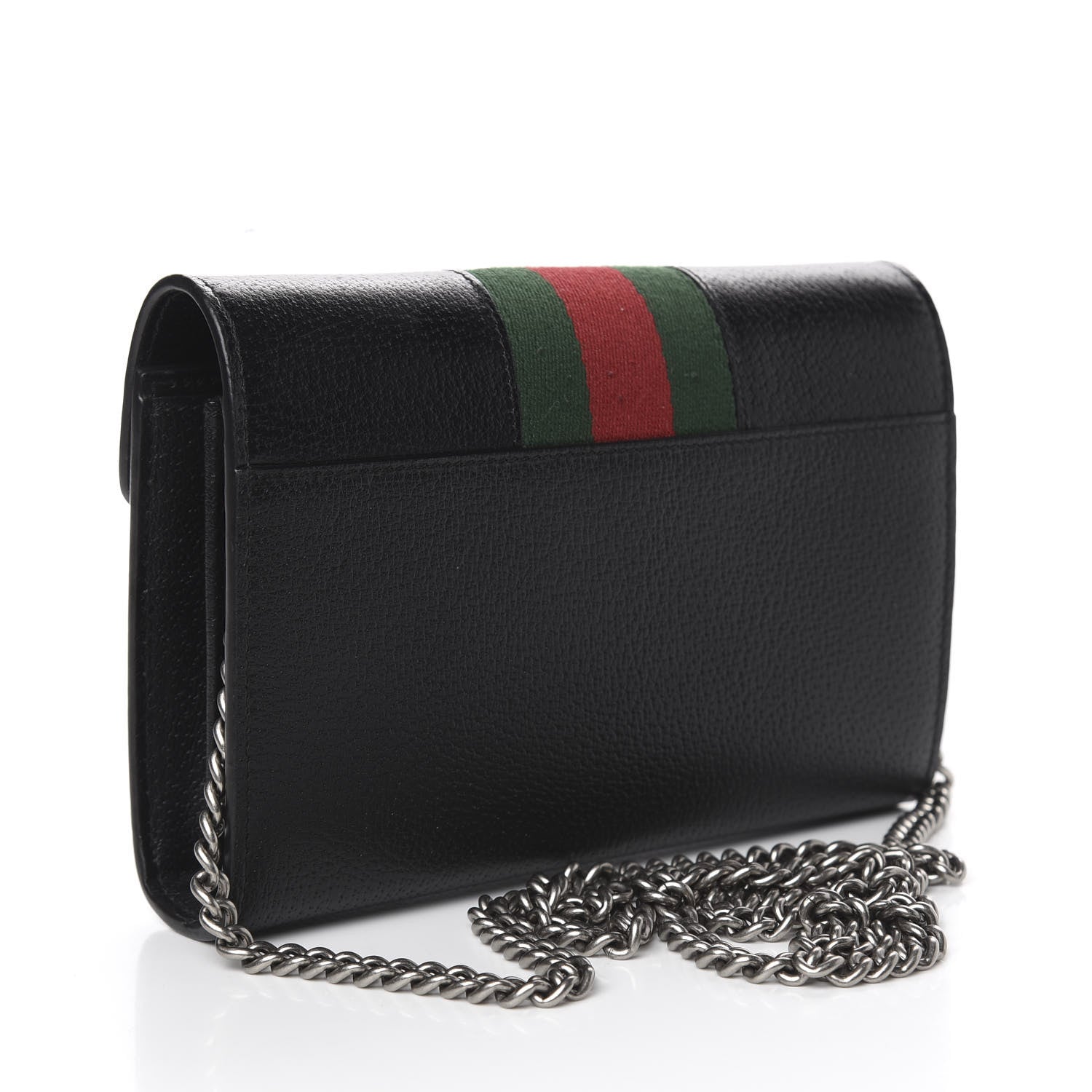 Gucci Calfskin Web Mini Dionysus Chain Wallet Black 3 of 11