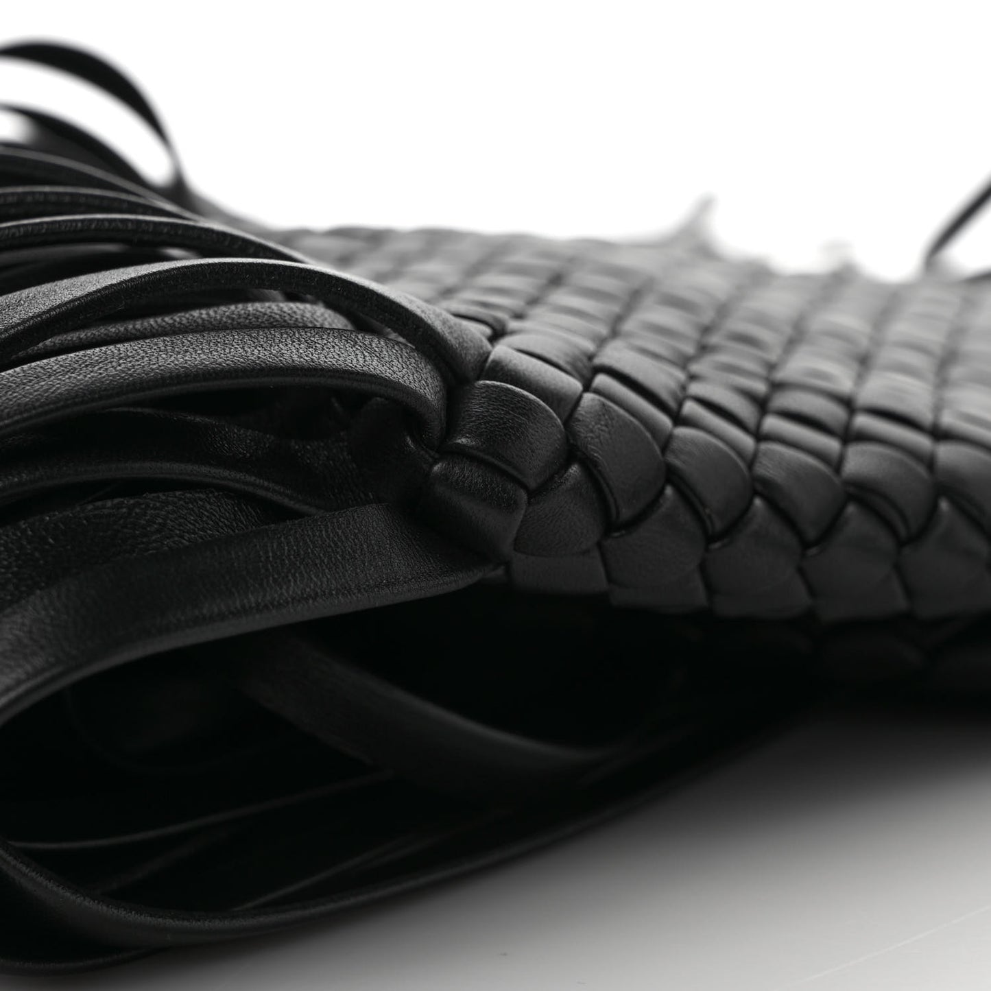 Nappa Intrecciato The Fringe Crisscross Bag Black