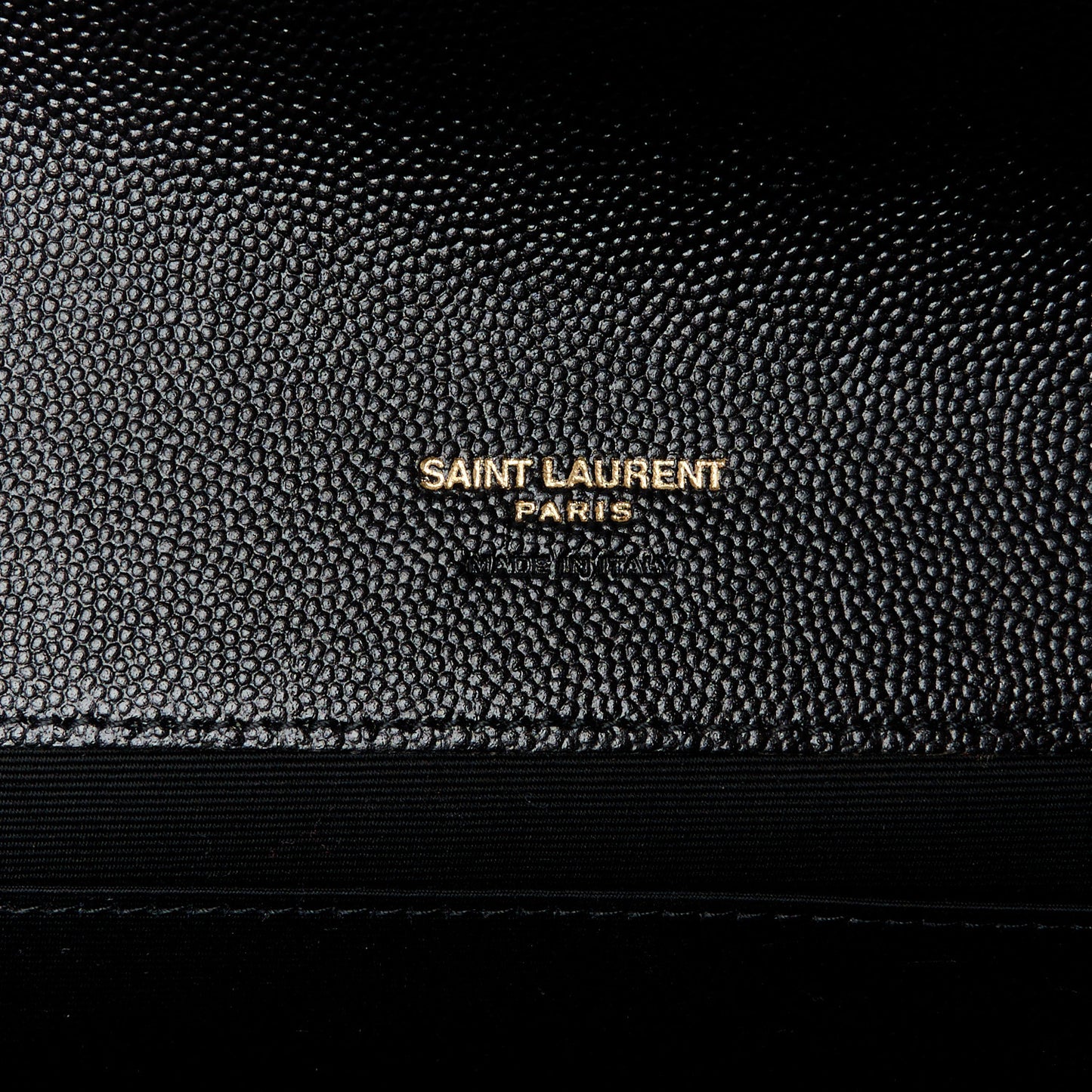 Grain De Poudre Matelasse Chevron Monogram Envelope Clutch Black