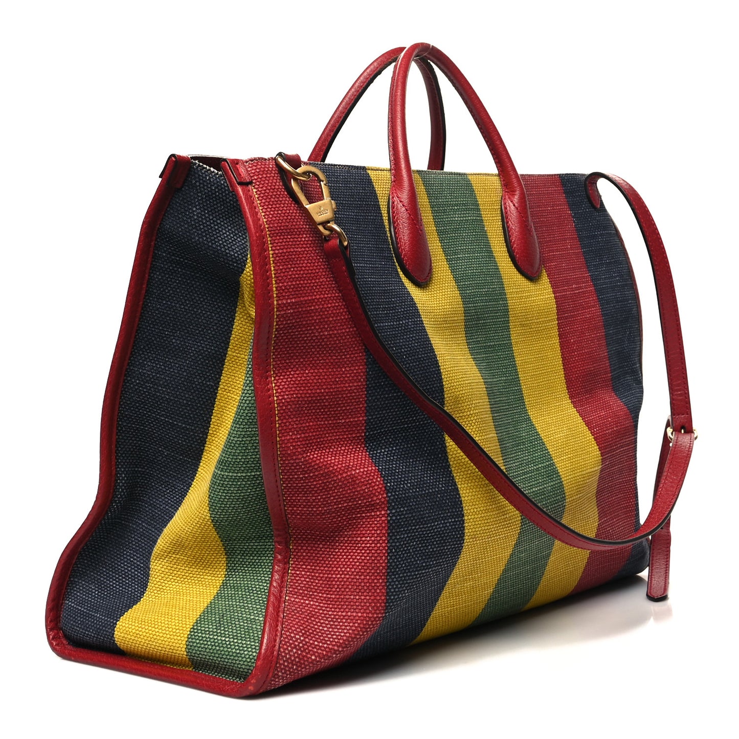 Canvas Marley Stripe Script Logo Large Gucci 100 Tote Bag Multicolor