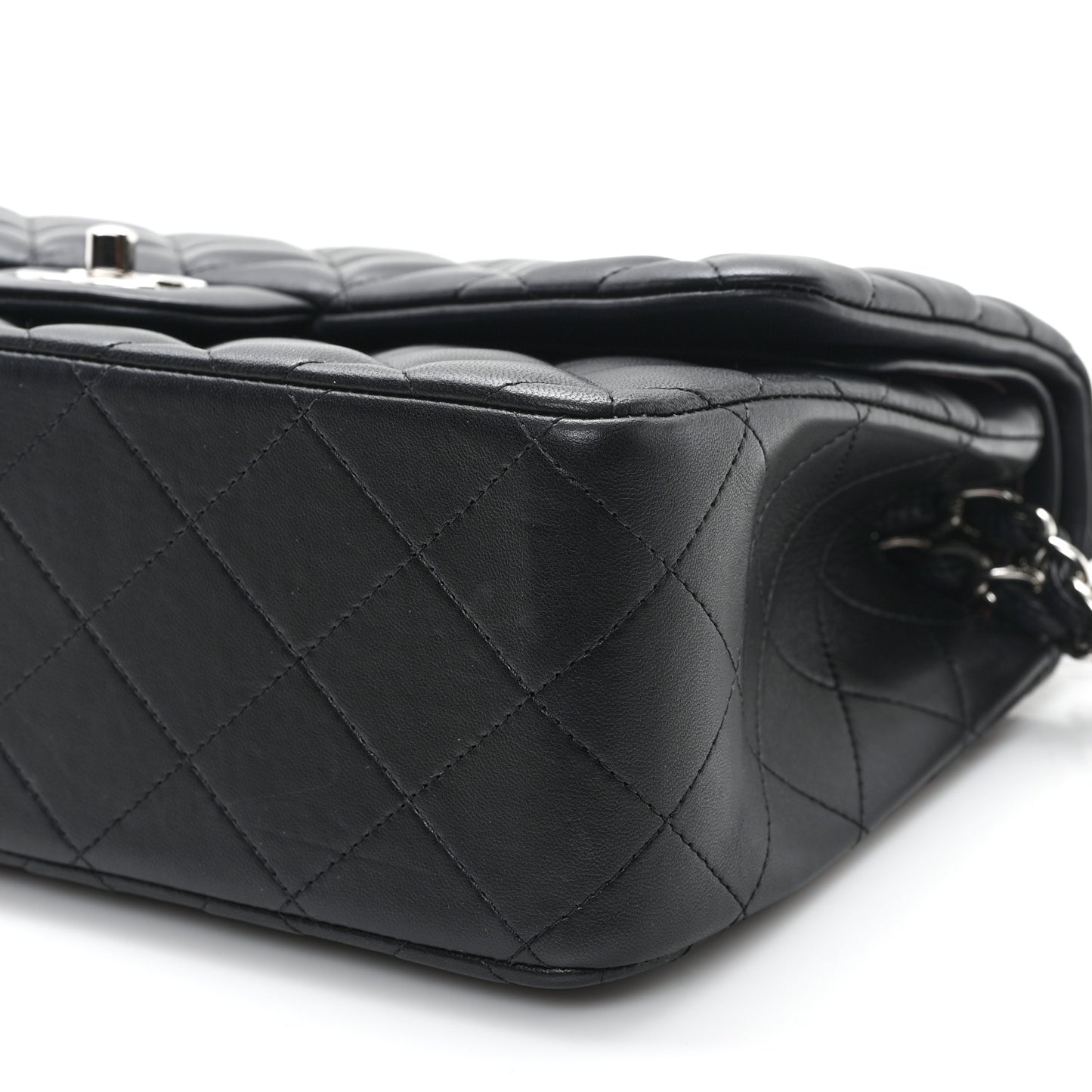 Lambskin Quilted Jumbo Double Flap Black