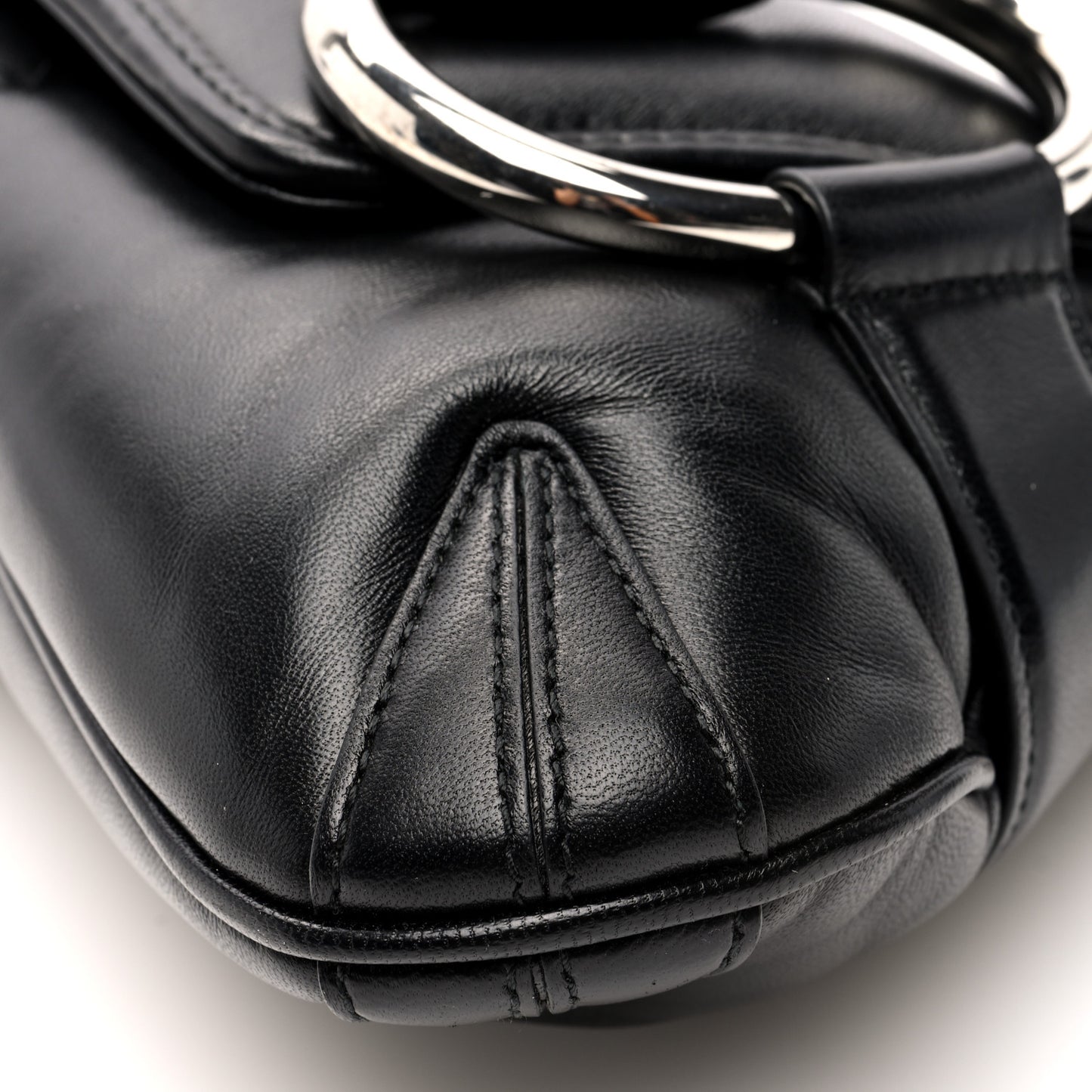 Nappa Vertical Matelasse Medium Maxi Horsebit Chain Shoulder Bag Black