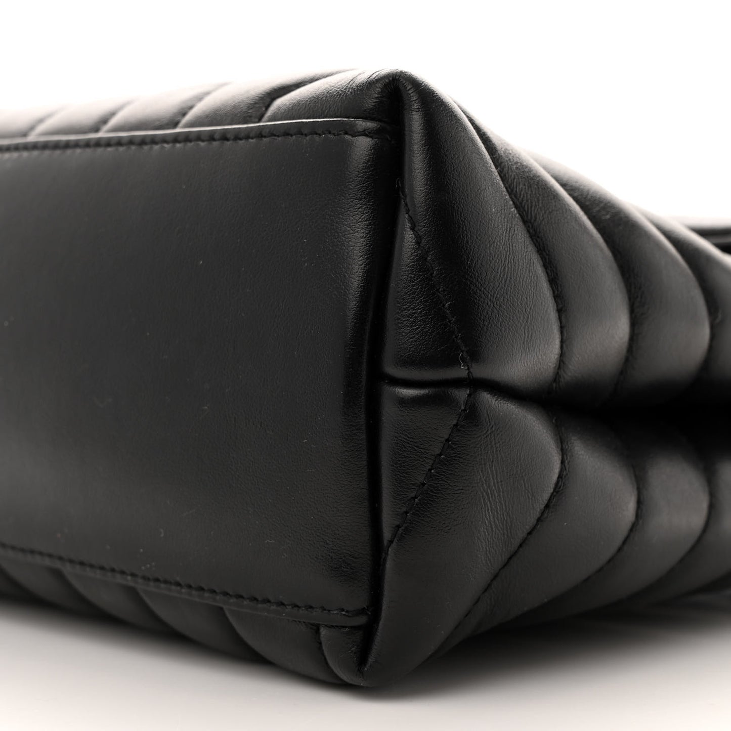 Calfskin Y Quilted Monogram Medium Loulou Chain Satchel Black
