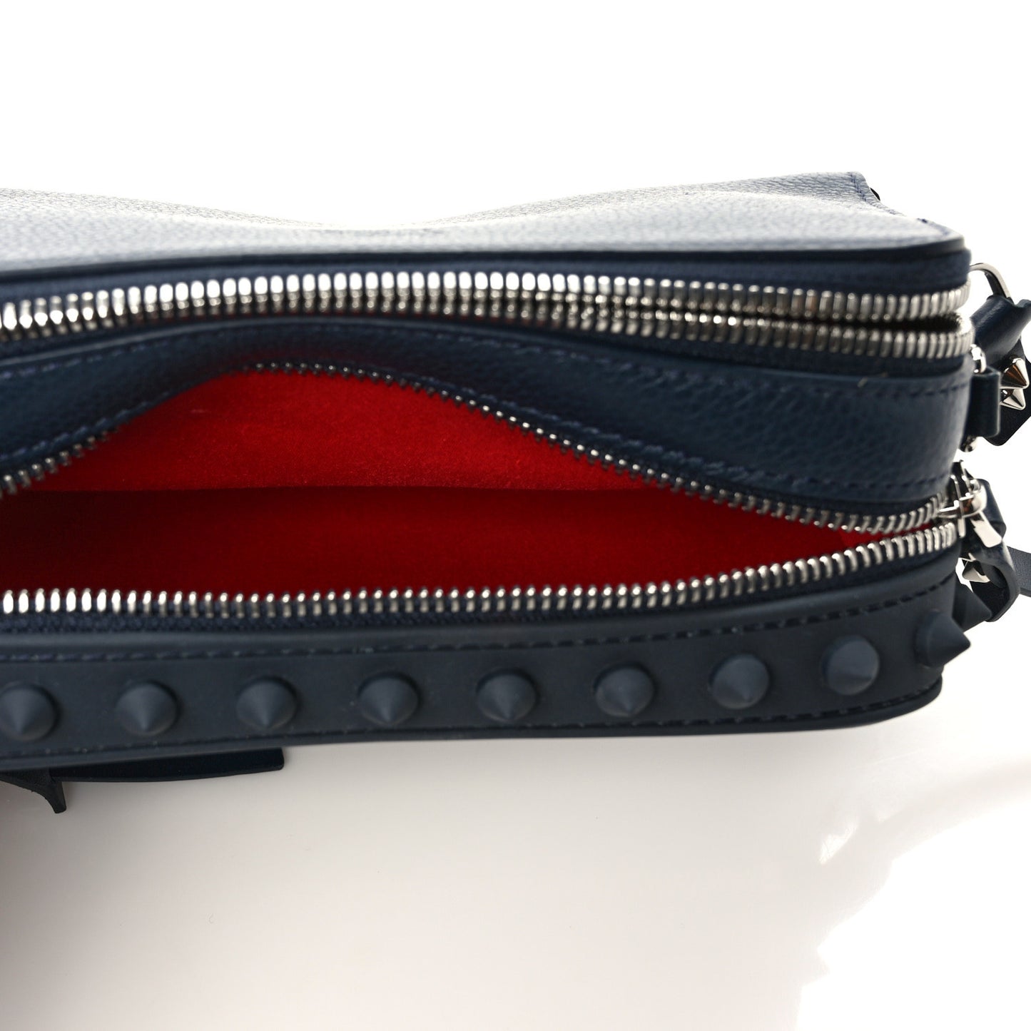 Empire Calfskin Gomme Spikes Loubitown Crossbody Loubi Navy
