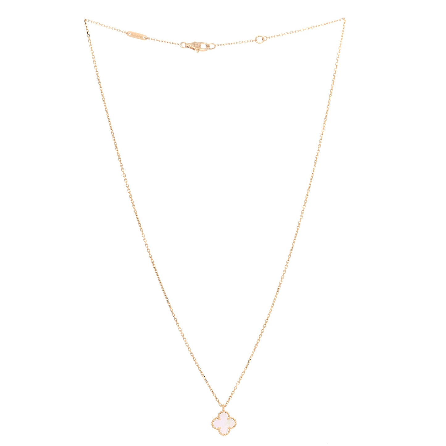 18K Yellow Gold Mother of Pearl Sweet Alhambra Pendant Necklace