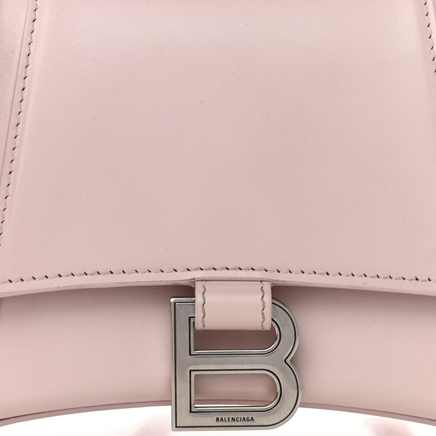 Shiny Box Calfskin Small Hourglass Top Handle Bag Light Rose
