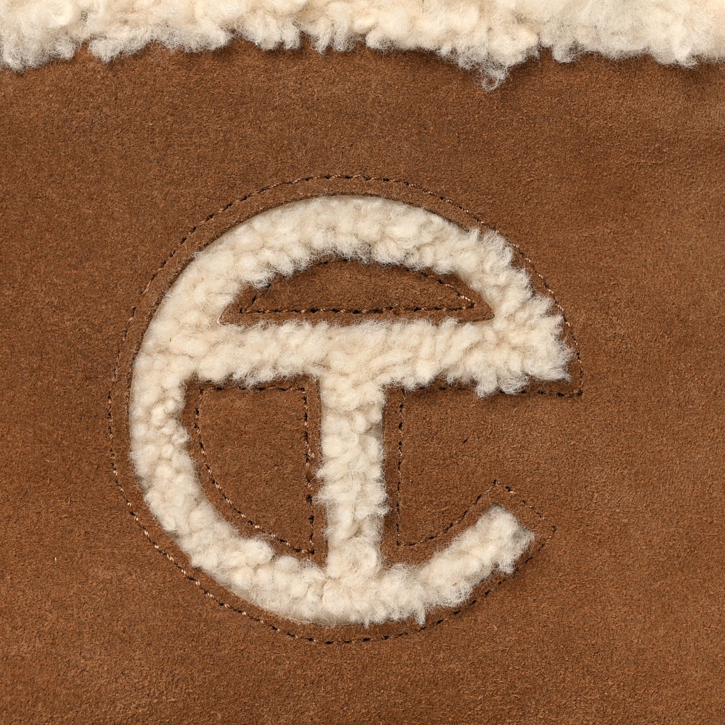 X UGG Suede shearling Small Shopping Bag Chestnut