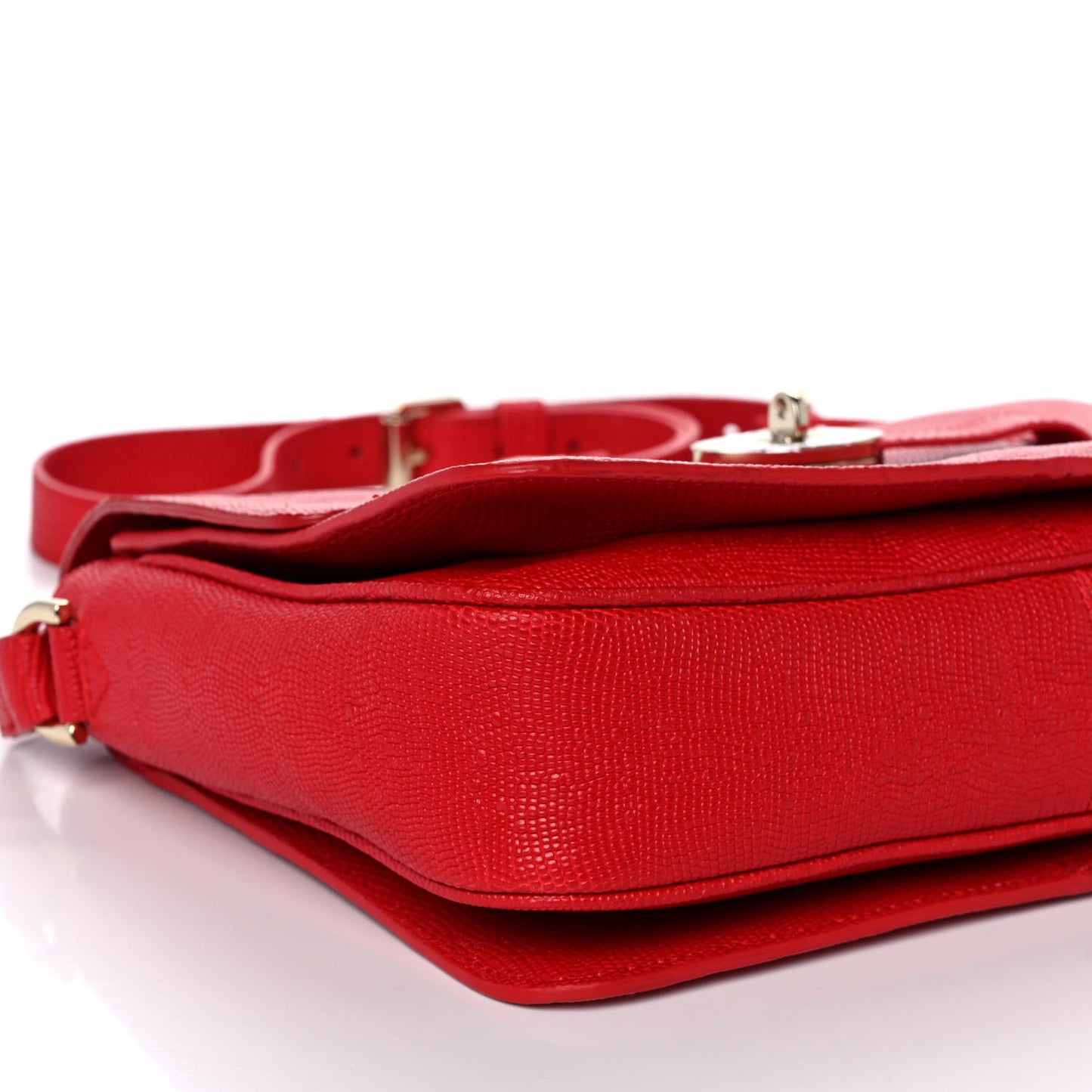 Lizard Embossed Calfskin Bayswater Shoulder Bag Bright Red