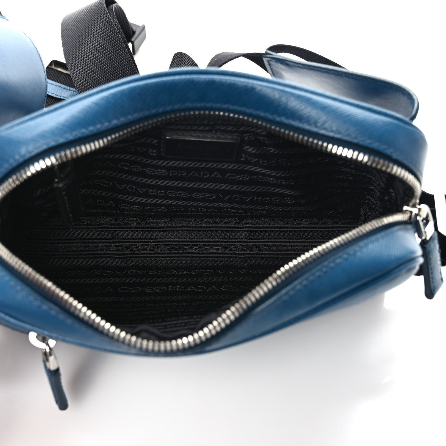 Prada Saffiano Travel Belt Bag Oceano 5 of 11