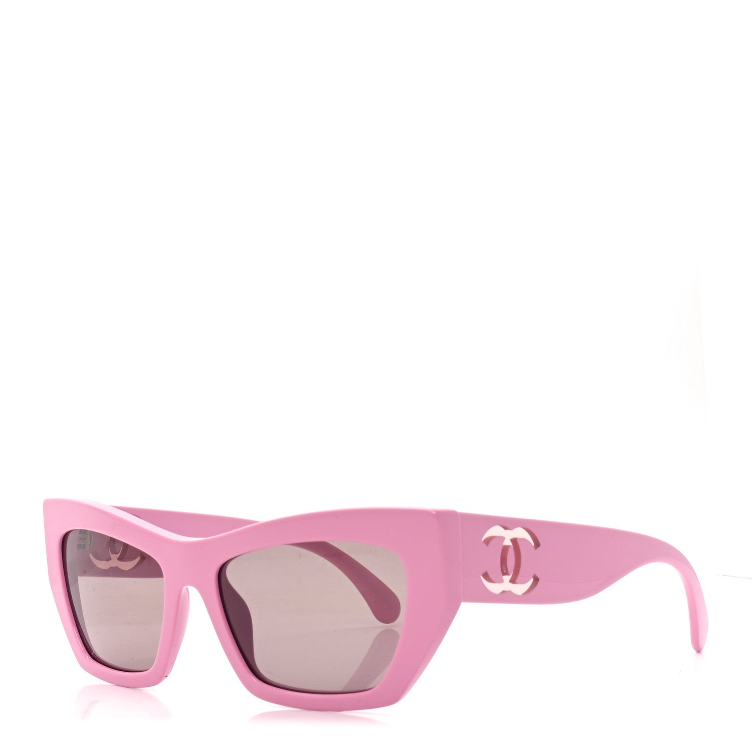 CHANEL Pink Cat Eye Sunglasses CHANEL Sunglasses: Oval Sunglasses, acetate & nylon  main image 4