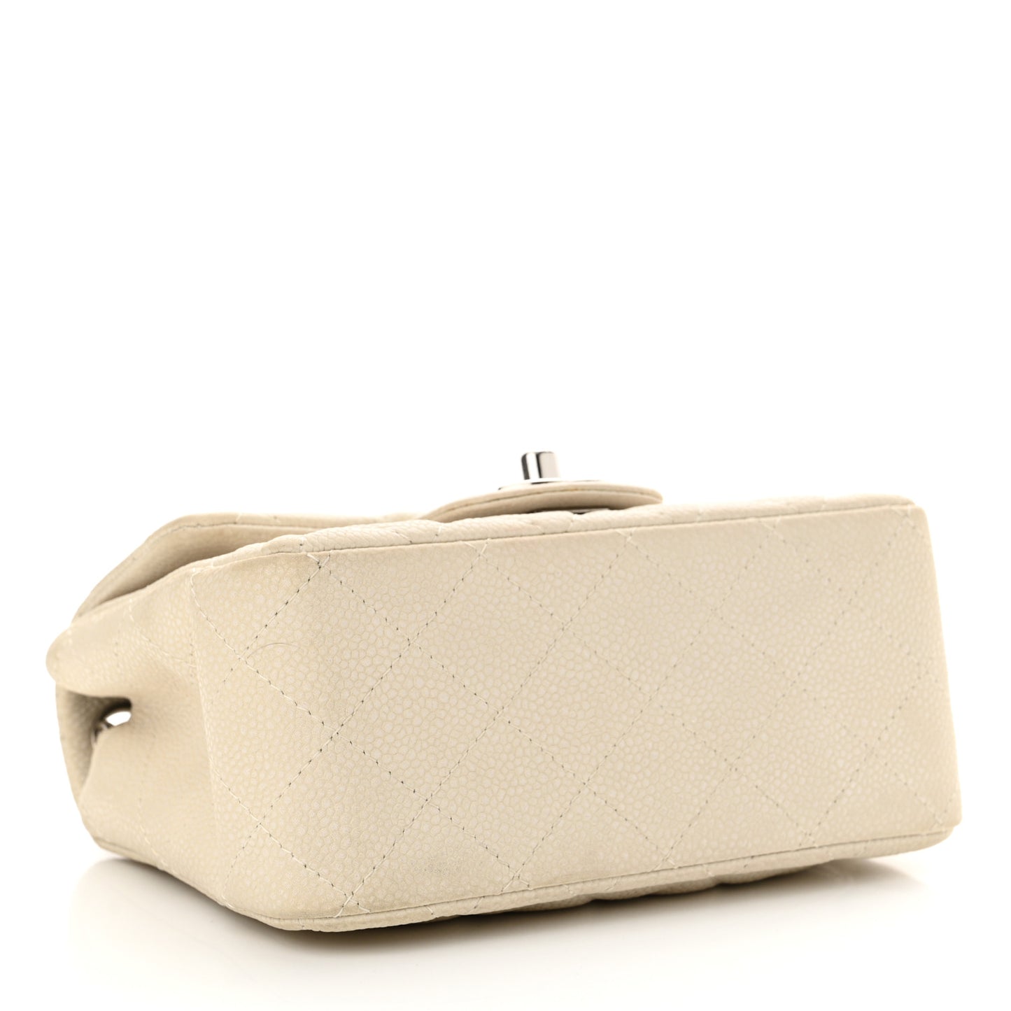 Caviar Quilted Mini Square Flap Dark White