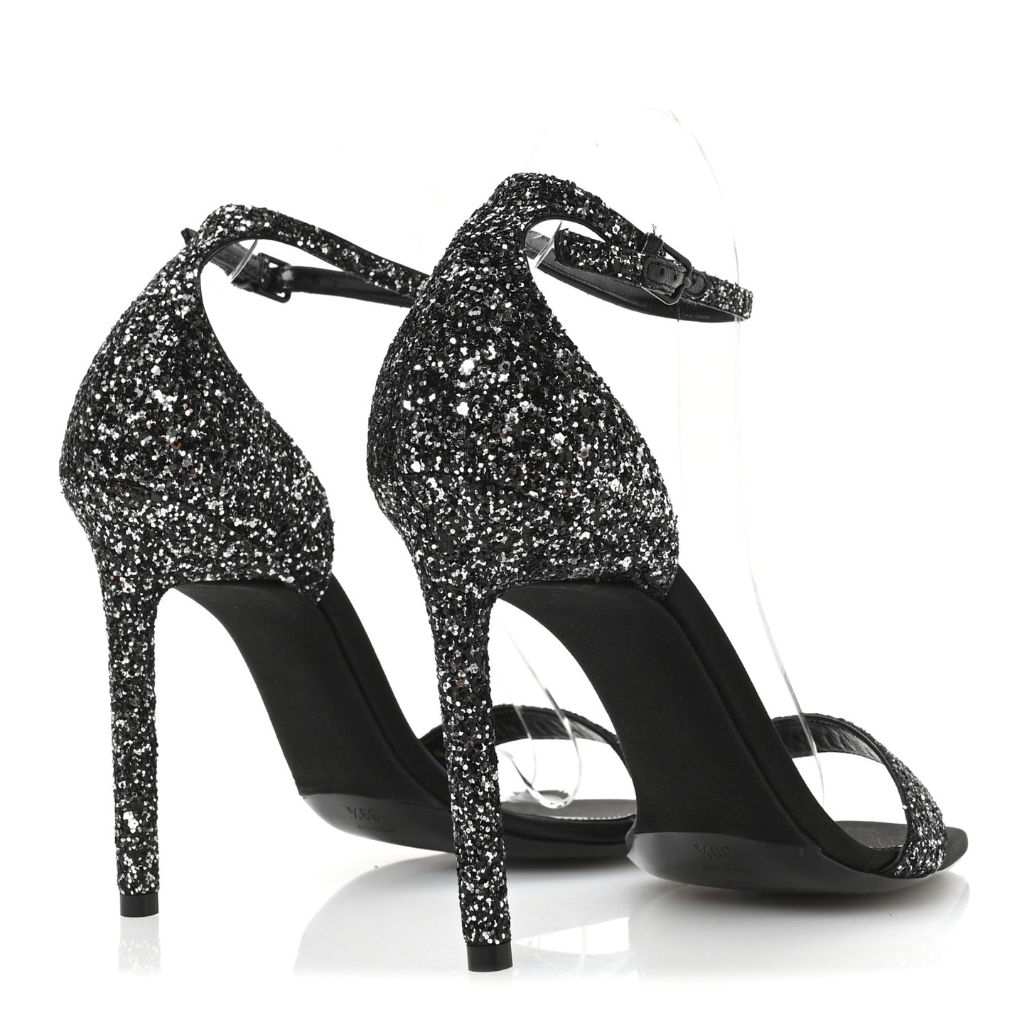 Glitter Amber 105 Ankle Strap Sandals 39.5 Black