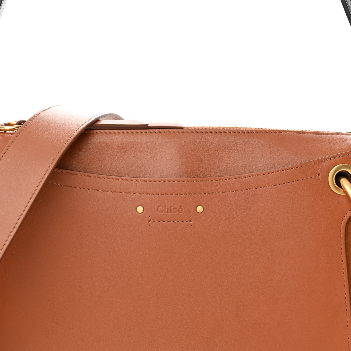 Calfskin Suede Small Roy Bag Caramel