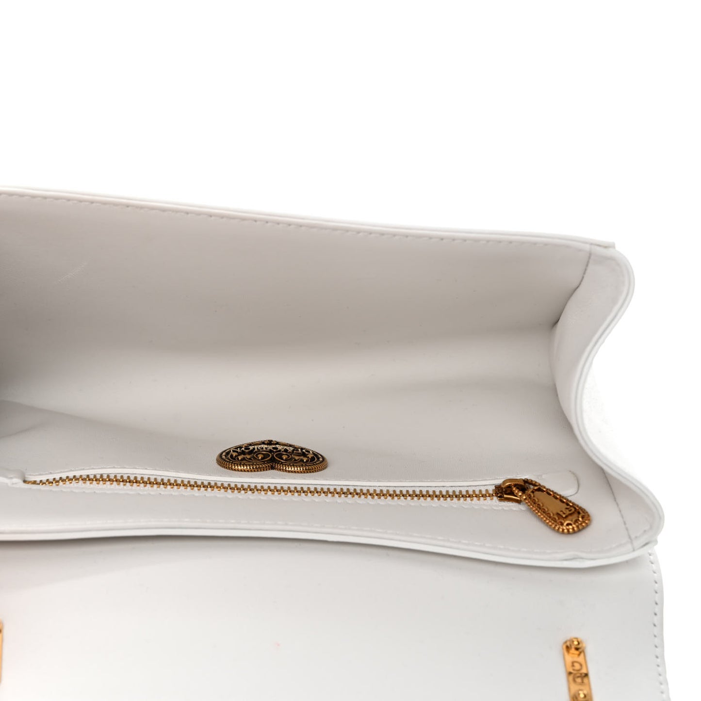 Lambskin Medium Devotion Crossbody Bag White