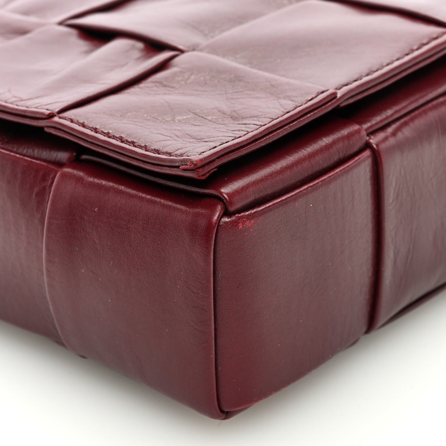Paper Calfskin Maxi Intreccio Cassette Crossbody Bag Barolo