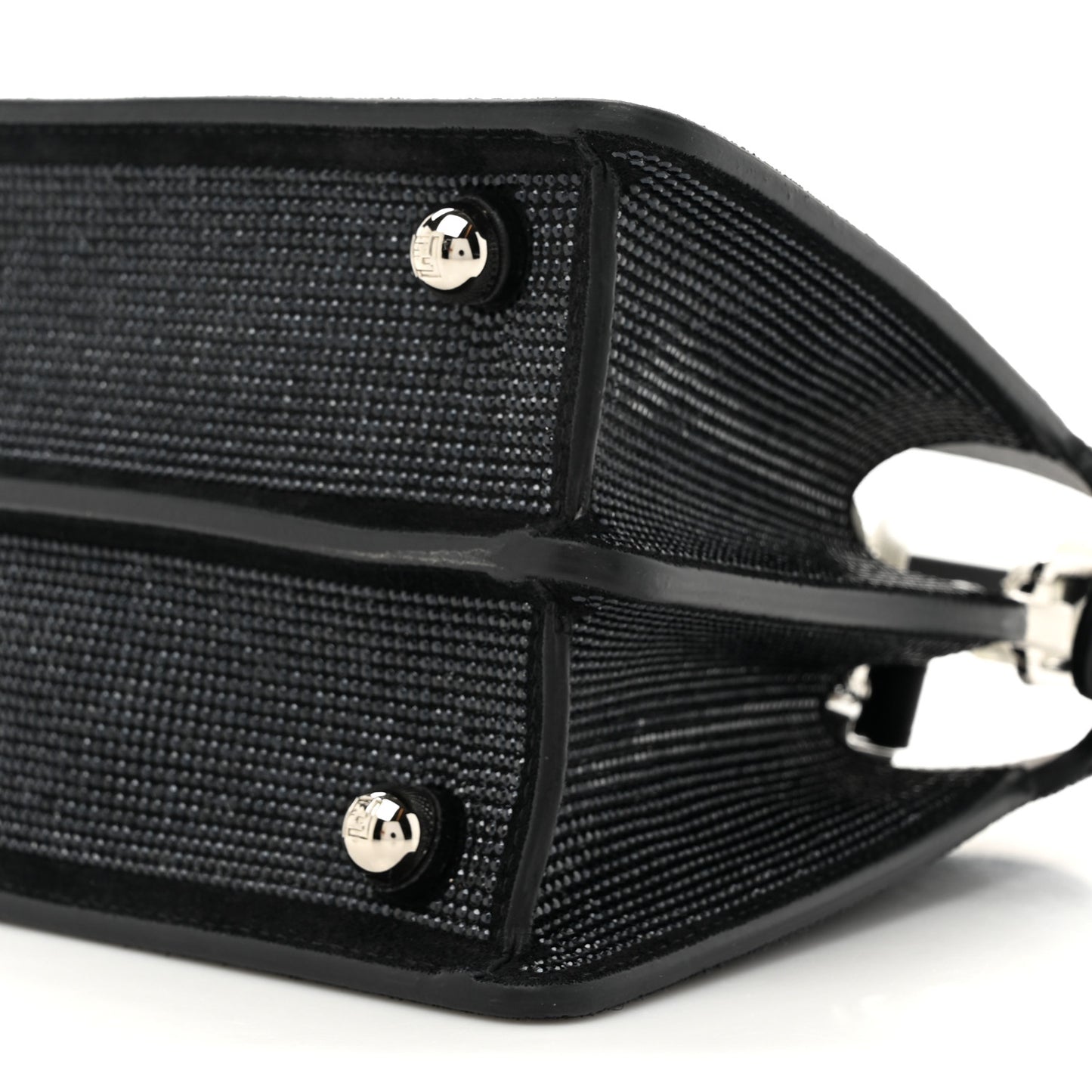 Crystal Shiny Nappa FF Petite Peekaboo I SEE U Satchel Black