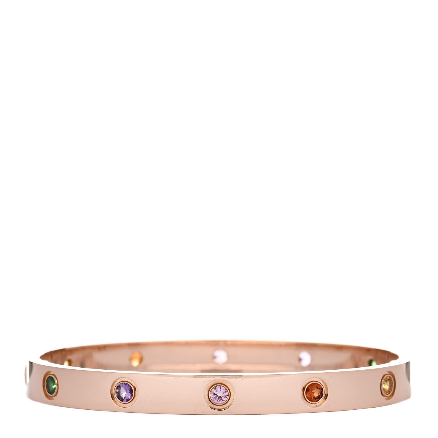 Cartier 18K Pink Gold Sapphire Garnet Amethyst LOVE Bracelet 17 2 of 4