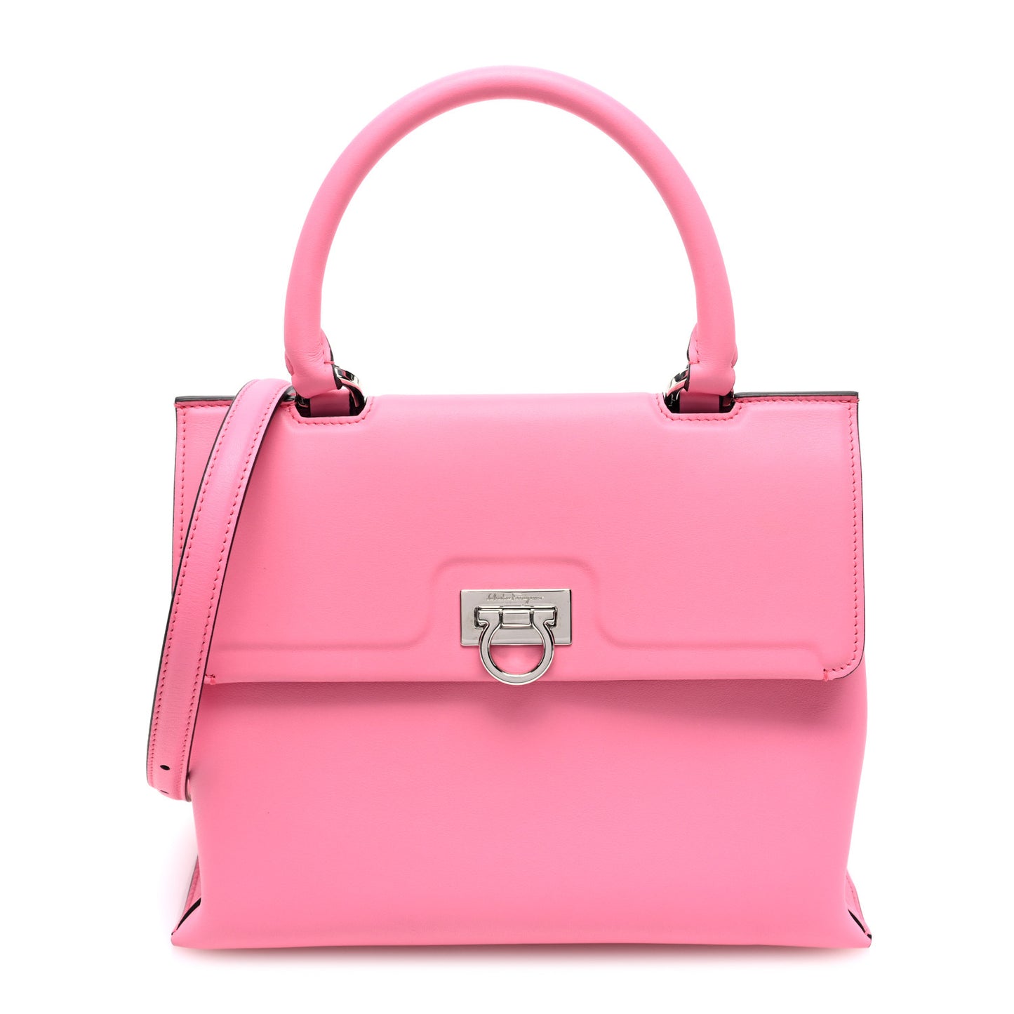 Calfskin Gancini Trifolio Top Handle Bag Peonia