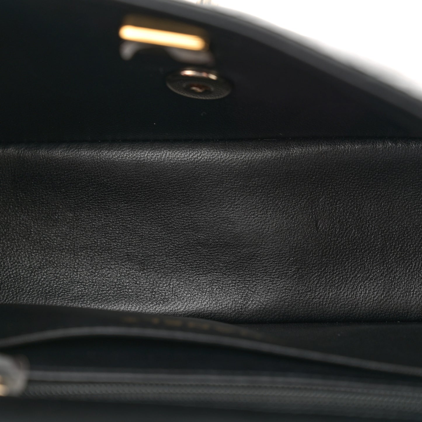 Lambskin Quilted Mini Top Handle Rectangular Flap Black