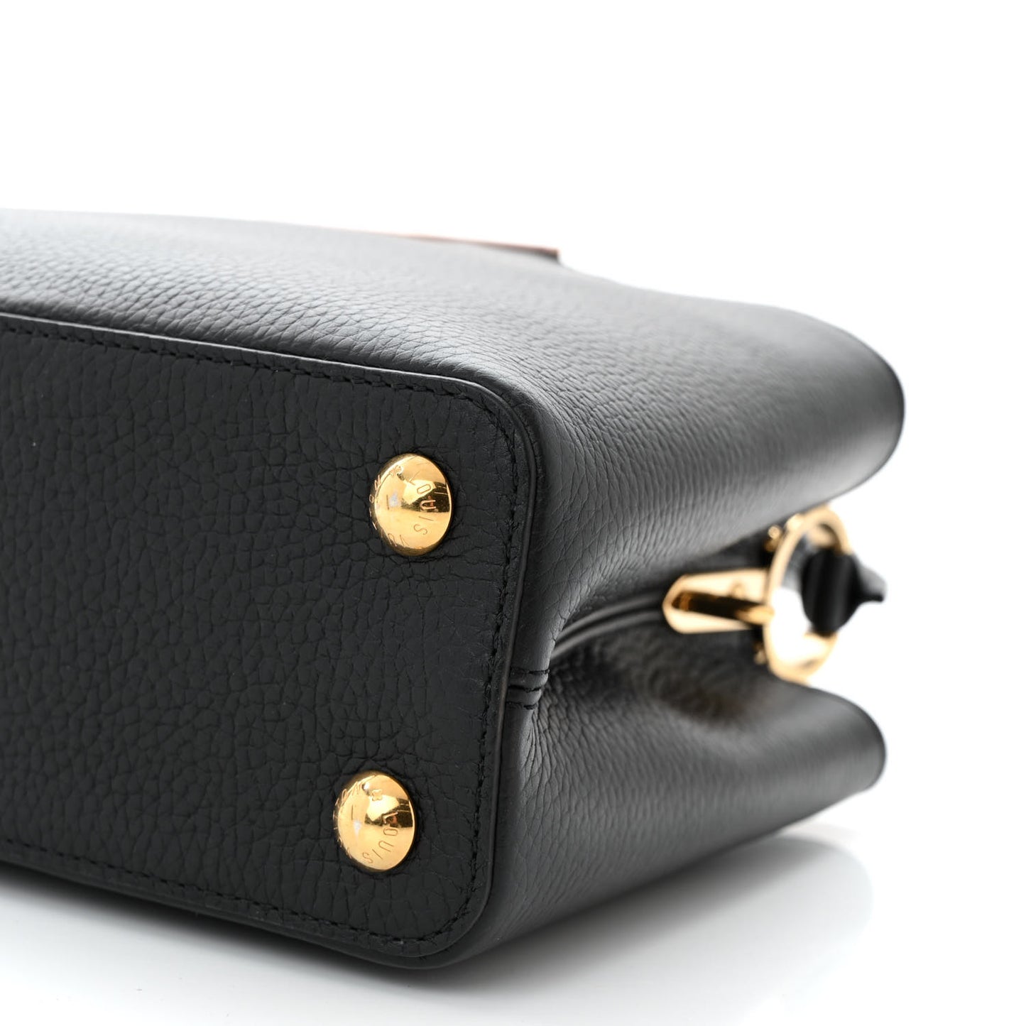 Taurillon Enamel Chain Capucines BB Black Multicolor