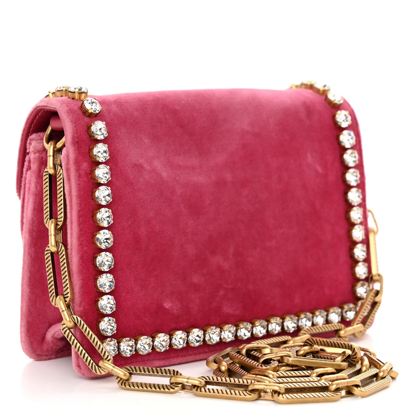 Velvet Crystal Mini Bee Broadway Shoulder Bag Light Raspberry Rose