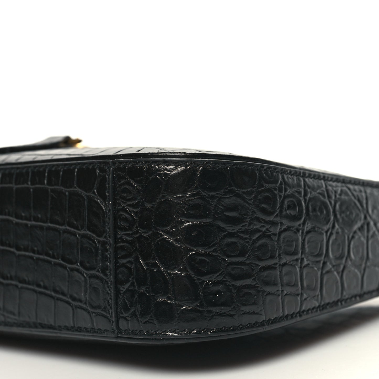 Calfskin Crocodile Embossed LE 5 A 7 Hobo Black
