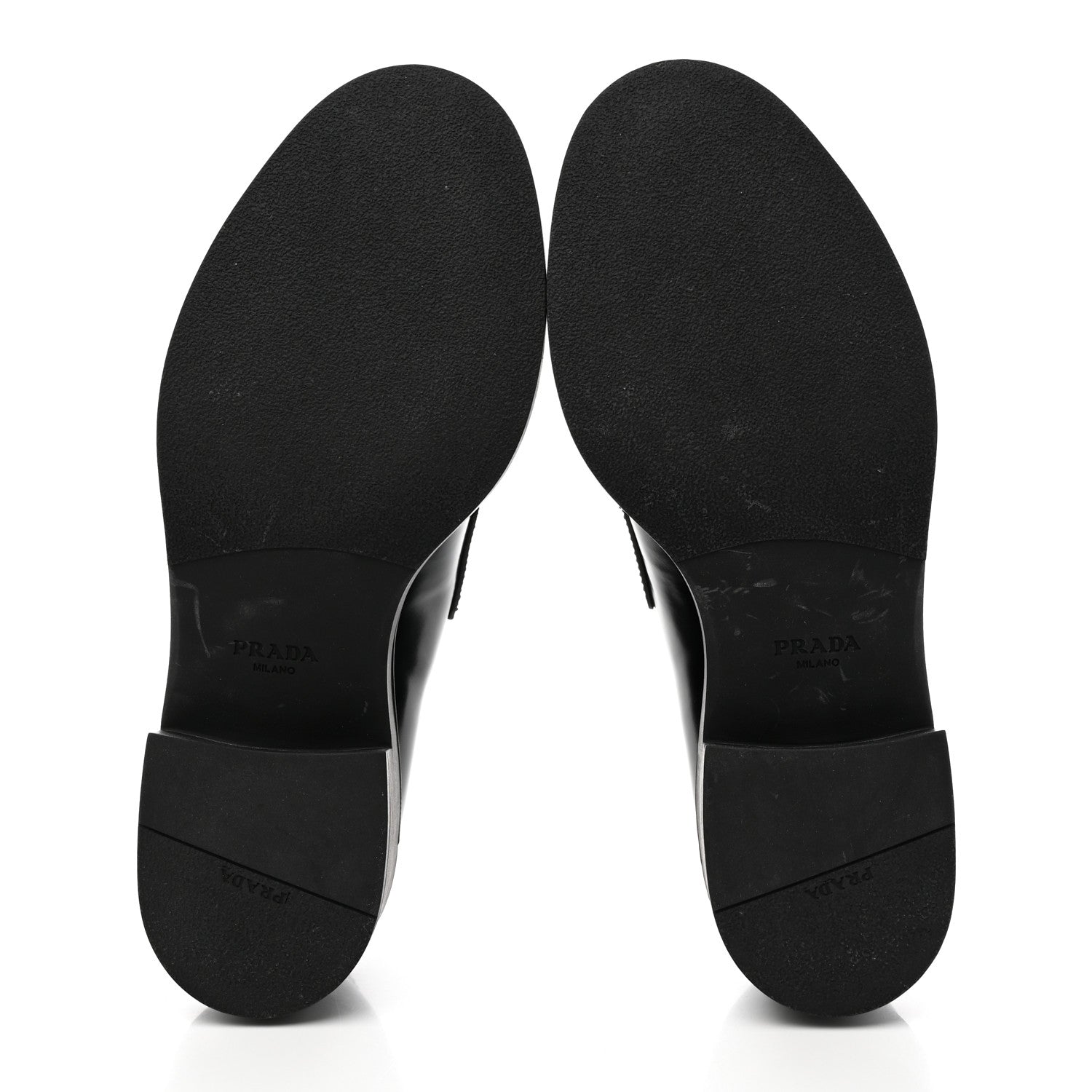 Prada Spazzolato Metal Triangle Logo 50mm Loafers 39 Black 5 of 13