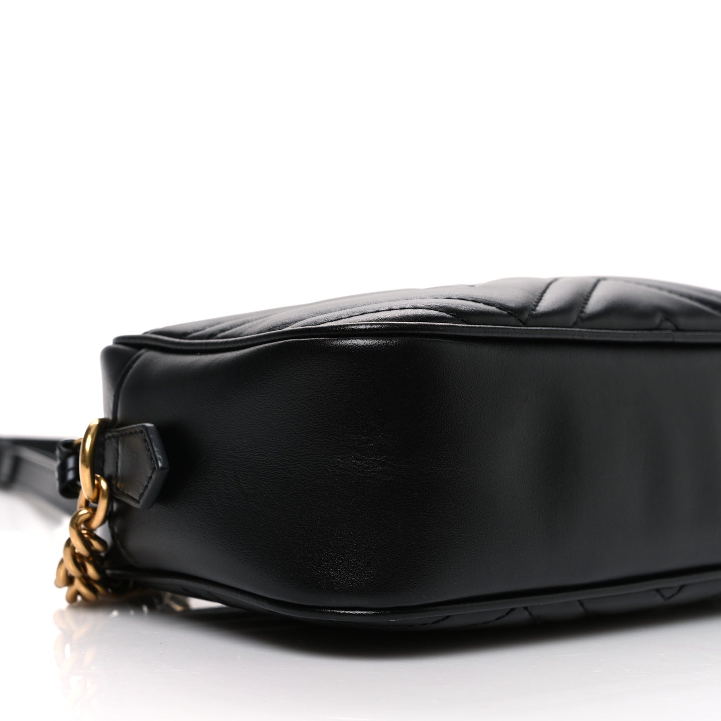 Calfskin Matelasse Small GG Marmont Chain Shoulder Bag Black