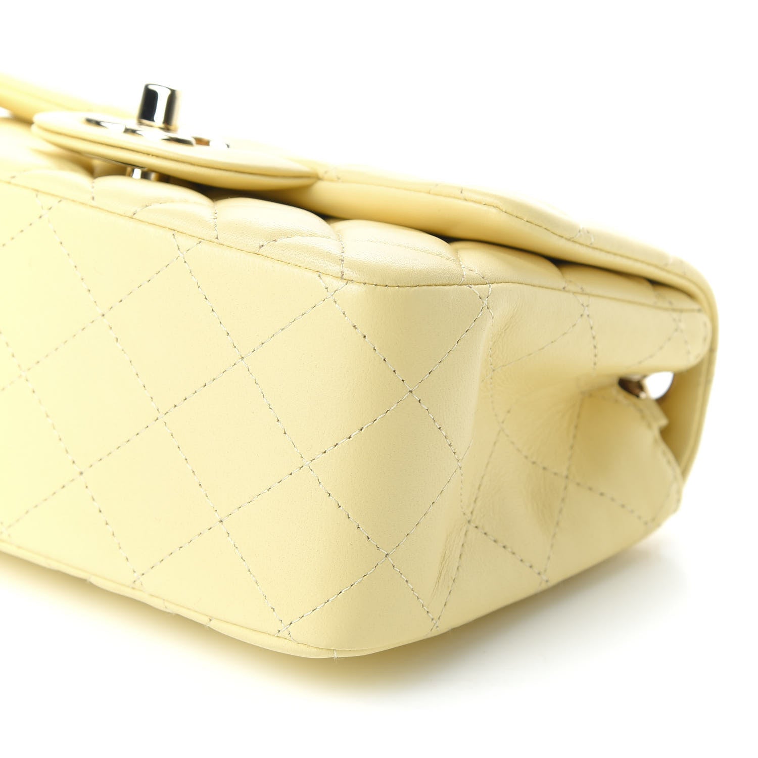 Chanel Lambskin Quilted Mini Square Flap Light Yellow 7 of 10