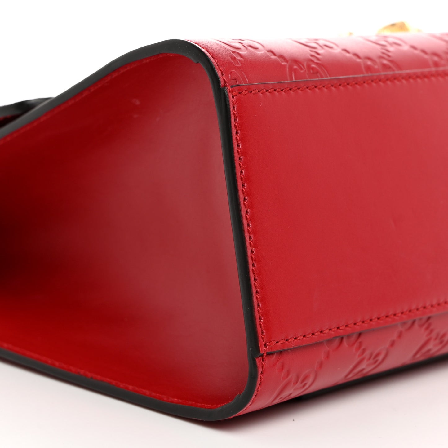 Guccissima Medium Padlock Shoulder Bag Hibiscus Red