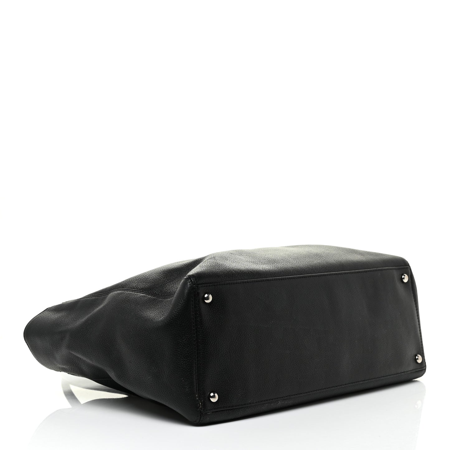 Calfskin Cerf Executive Shopper Tote Black