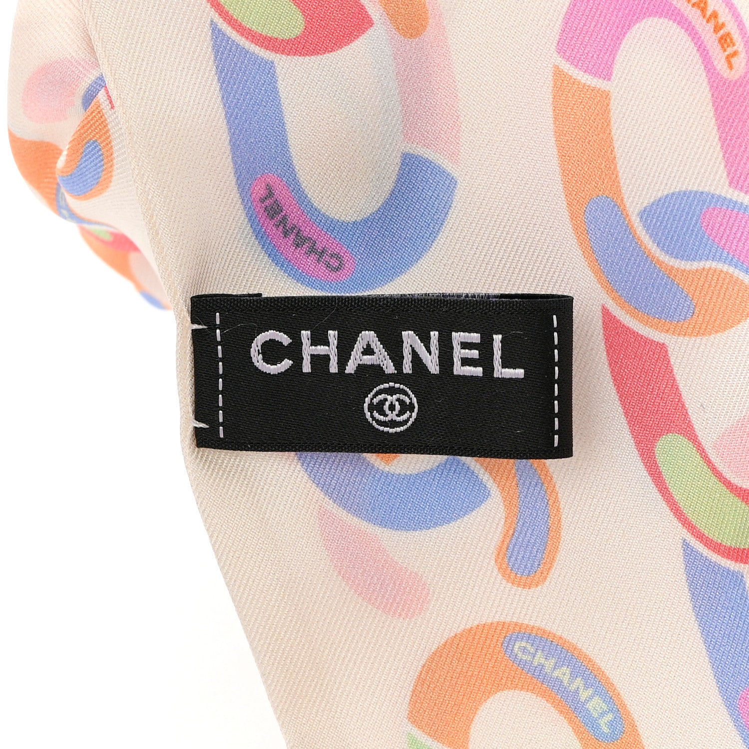 Chanel Silk CC Twilly Hair Tie White Multicolor 4 of 7
