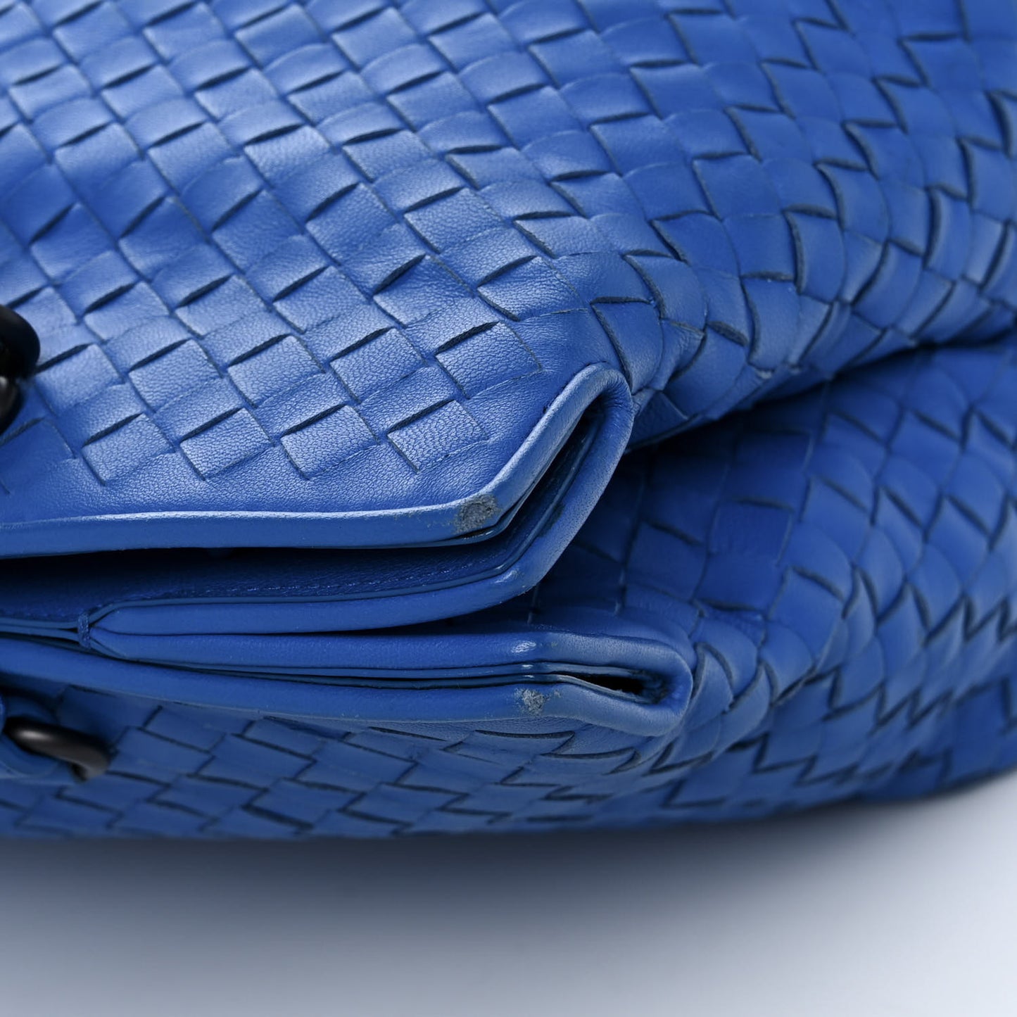 Nappa Intrecciato Small Accordion Tote Blue