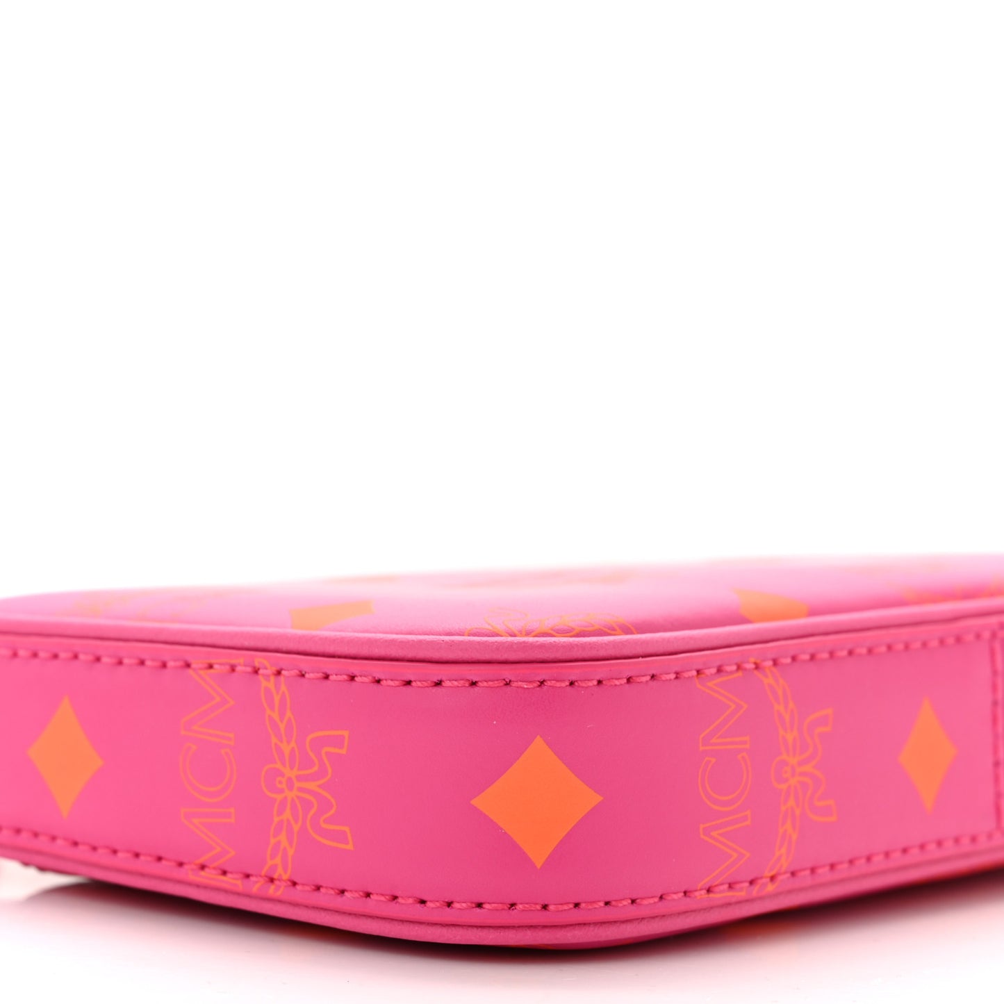 Calfskin Color Splash Mini Pouch on Chain Pink