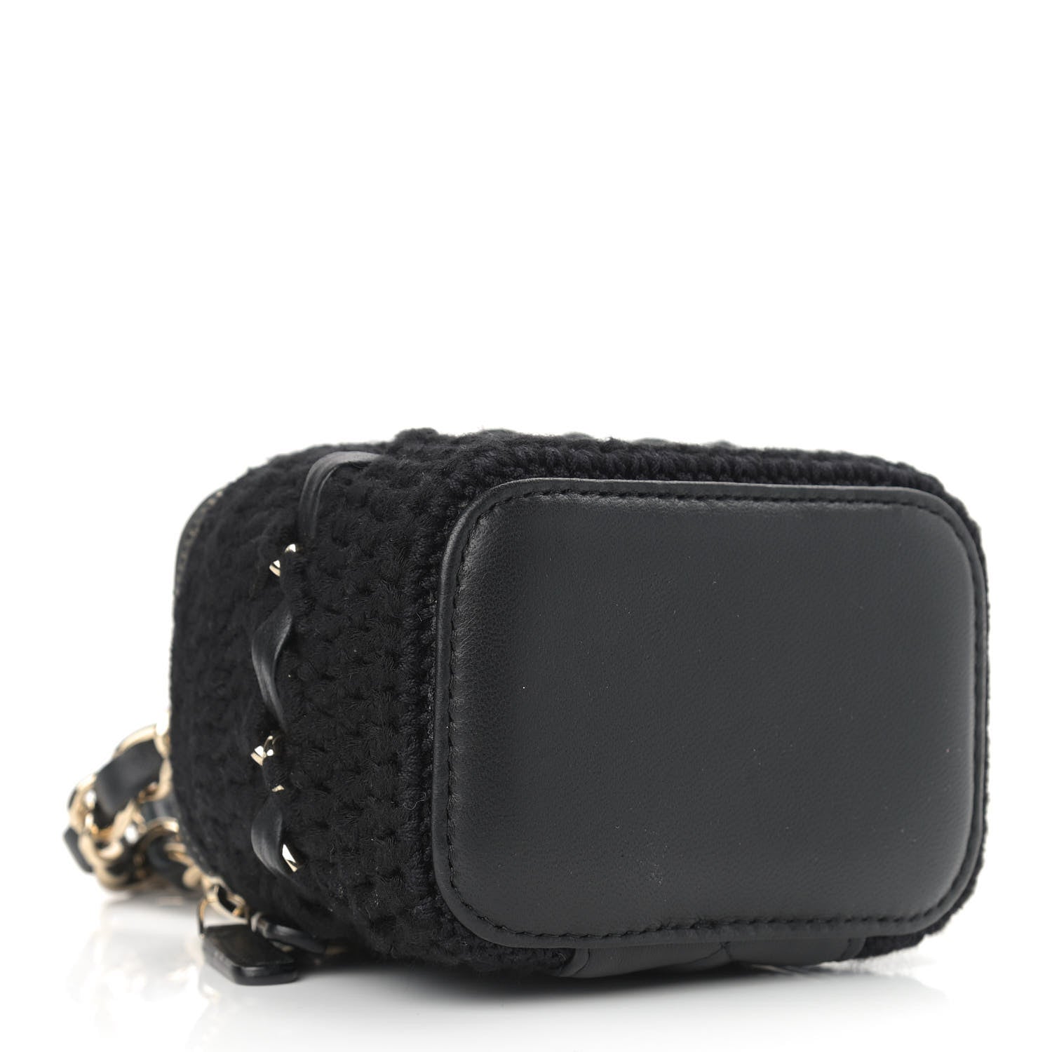 Chanel Lambskin Crochet Small Vanity Case With Chain Black 4 of 9