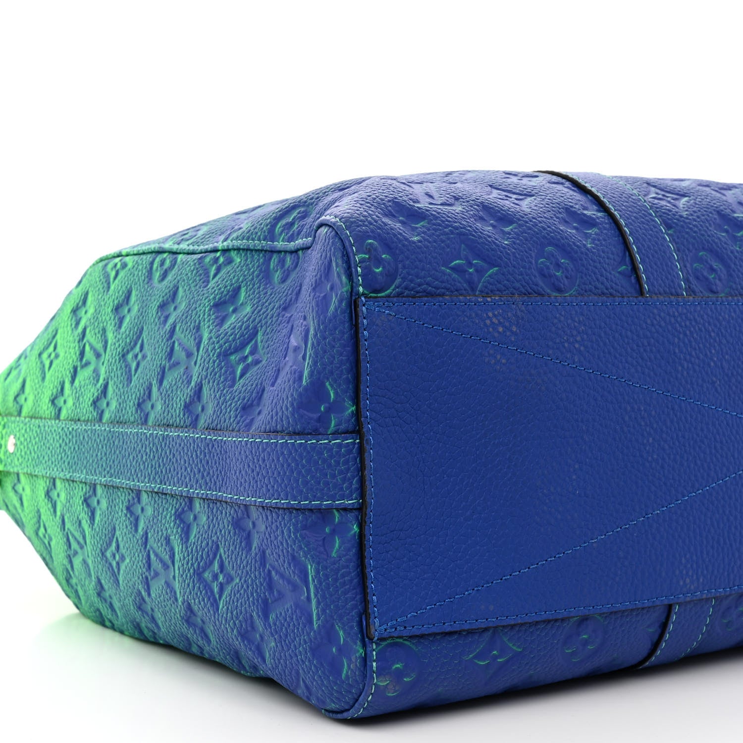 Louis Vuitton Taurillon Illusion Keepall Tote Bleu Vert 8 of 10