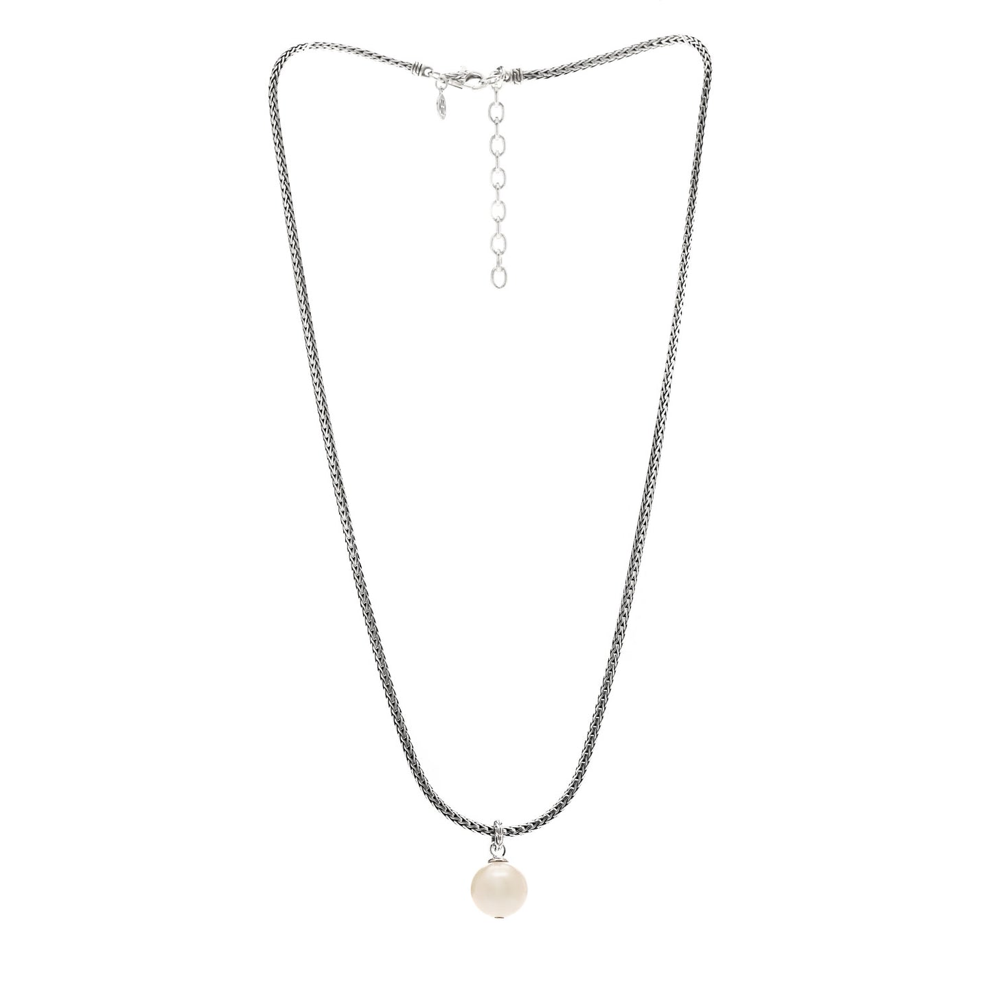 Sterling Silver 12mm Pearl Classic Chain Pendant Necklace